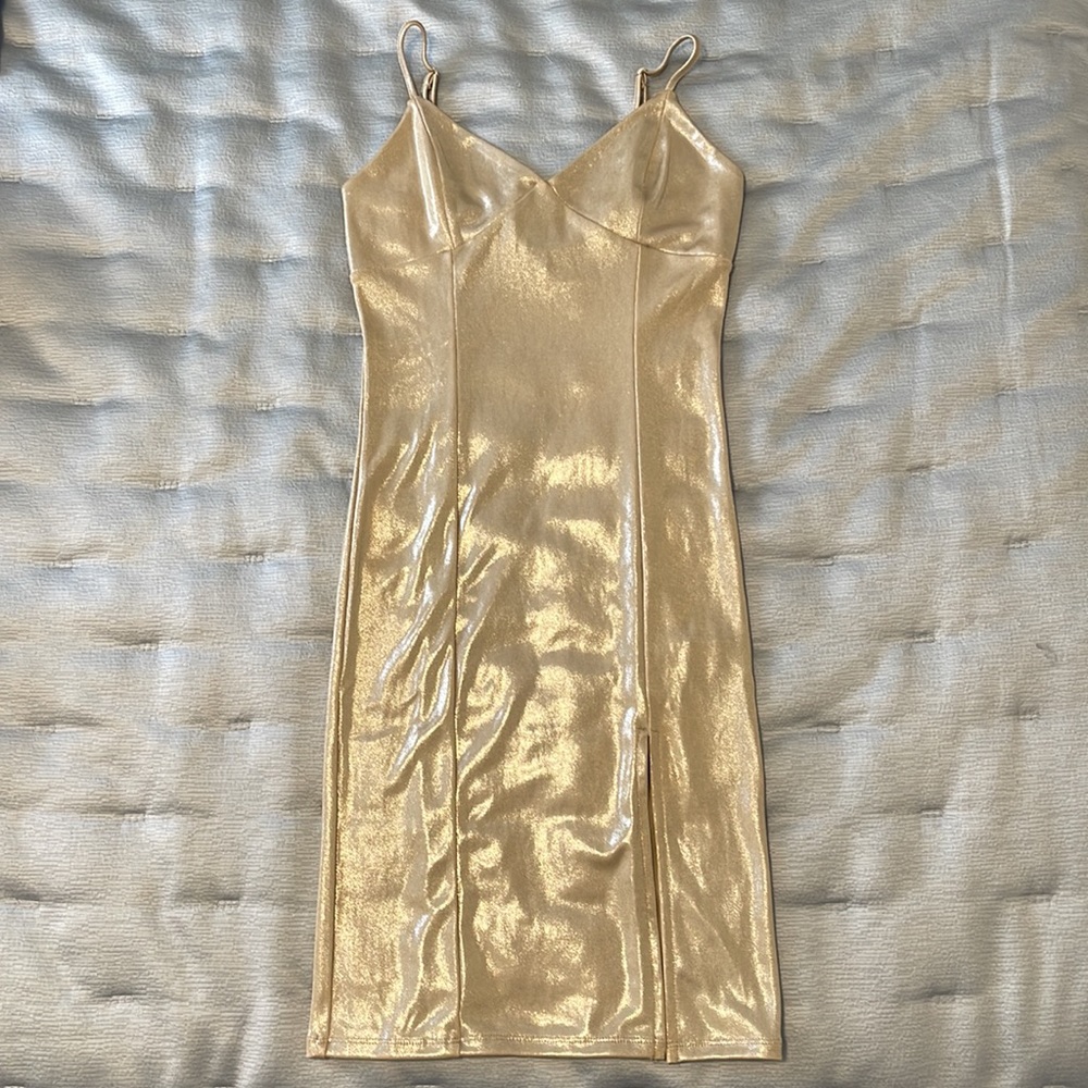 Gold glittery mini dress ✨